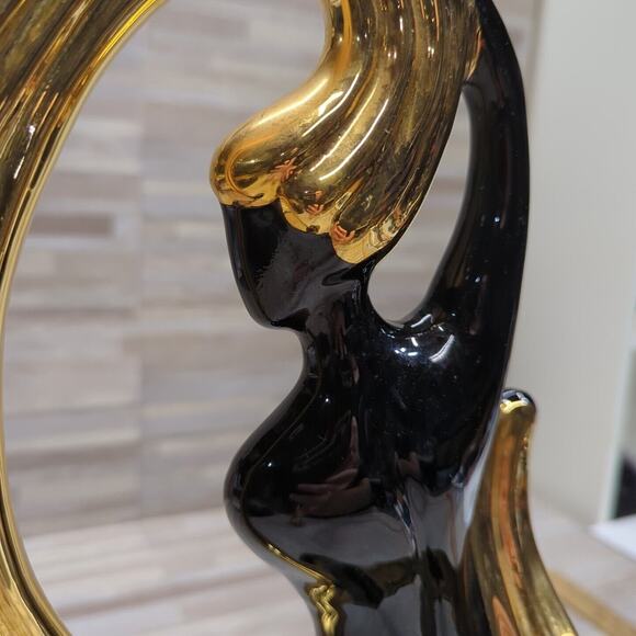 MCM Vintage Vanguard Studios Dancing Model Statue w/22 Karat Gold, Ceramic RARE - Picture 6 of 8
